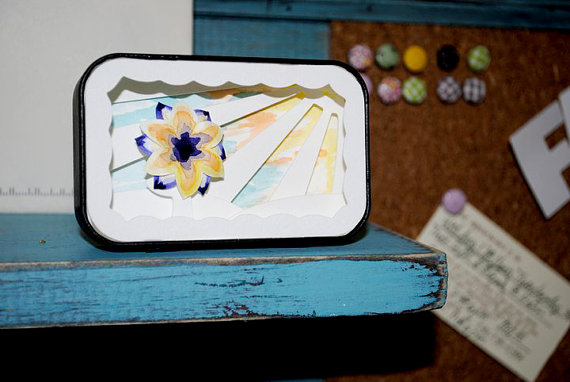 Papercut Watercolor Altoid Tin Shadowbox